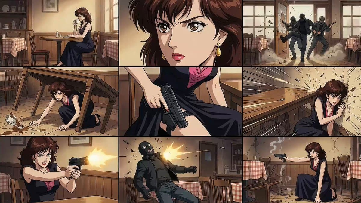90s Anime Action Sequence: Cafe Ambush preview