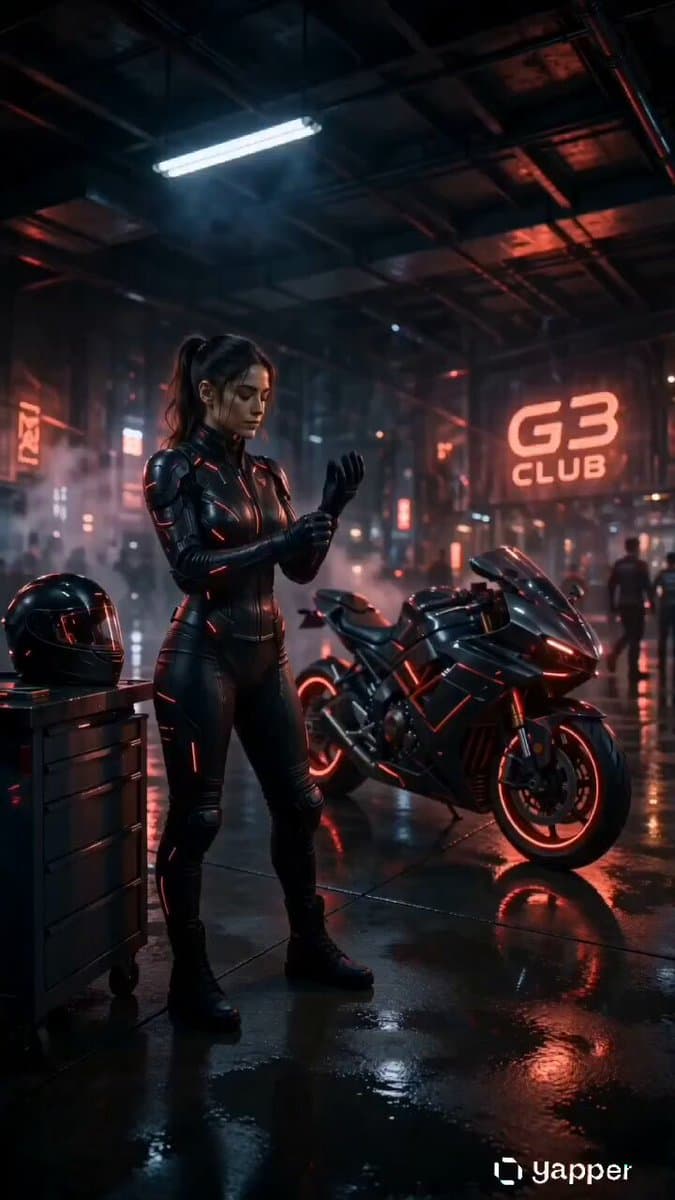 Cyberpunk Neon Motorcycle Action preview