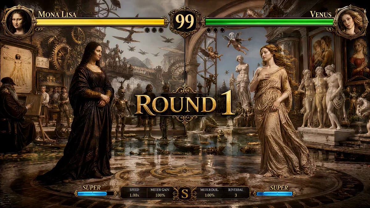 Mona Lisa vs Venus Fighting Game Style preview