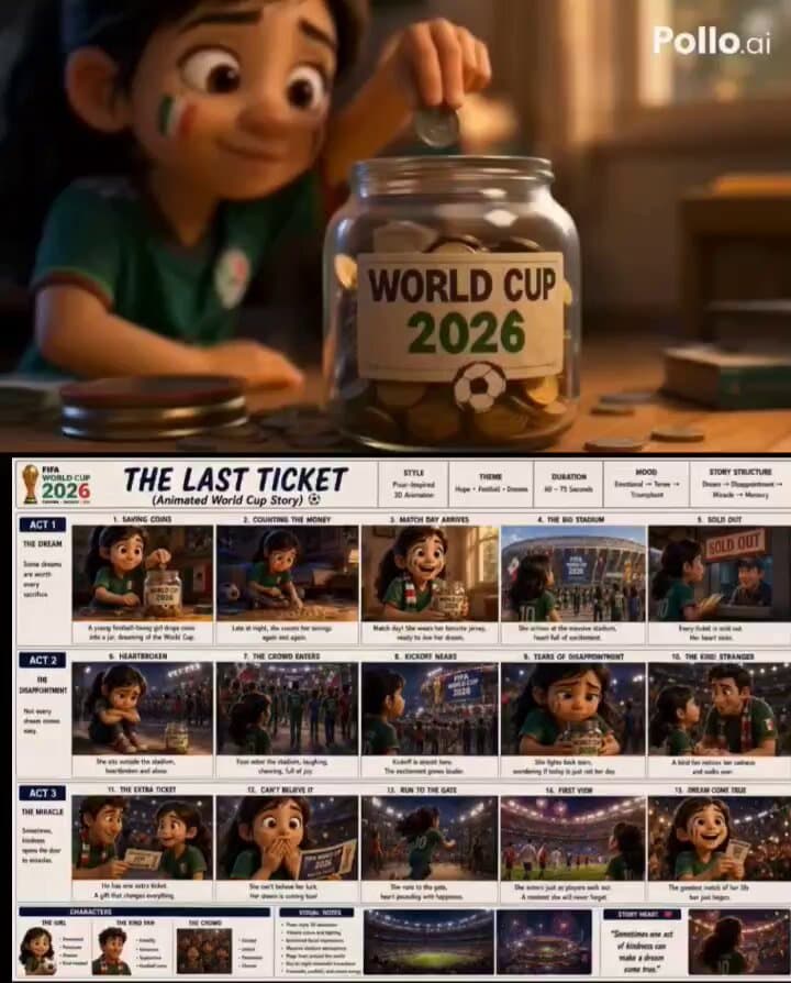 Pixar Style World Cup 2026 Story preview