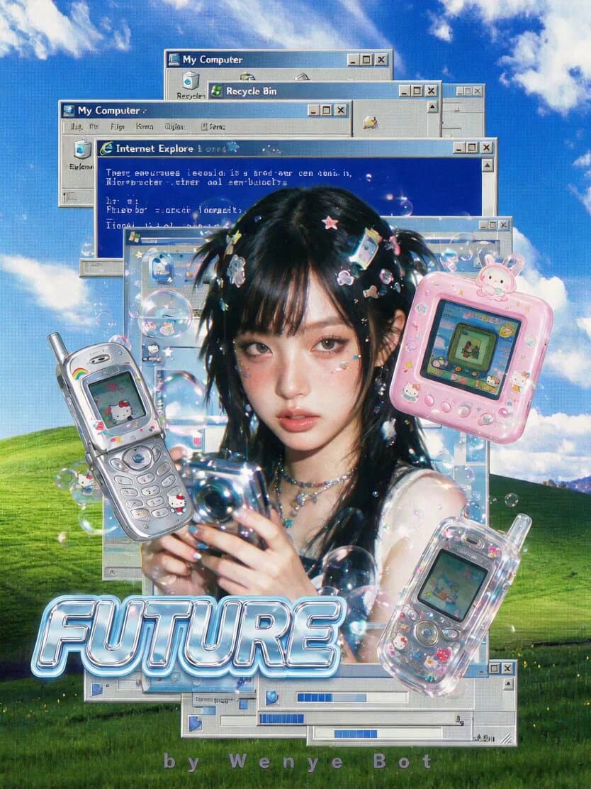 Y2K Retro Digital Poster preview