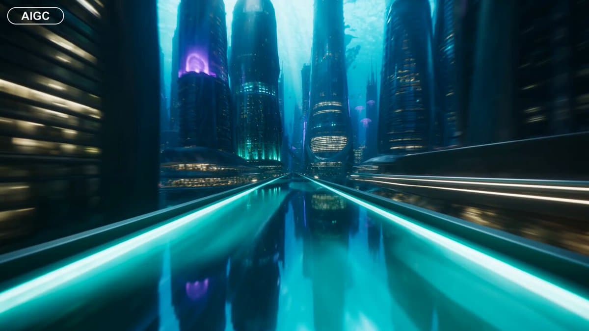 Futuristic Underwater Megacity FPV Flight preview